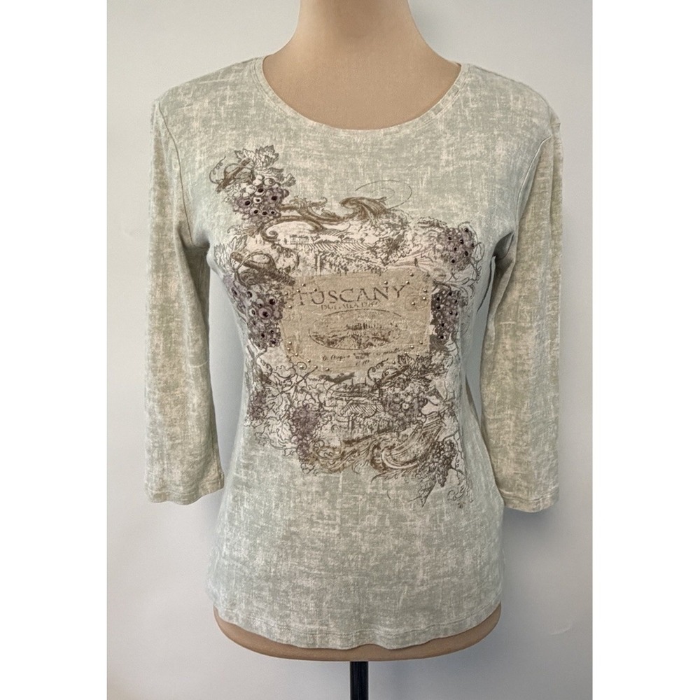 Vintage Nicole Miller Womens Italy Bling Top Rhinestone Cottage Fairy Y2K Sz S